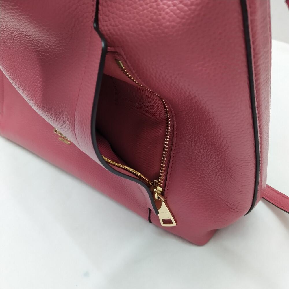 Coach Pink Pebbled Leather Zipper Closure Hobo Crossbody Shoulder Bag - Picture 9 of 16